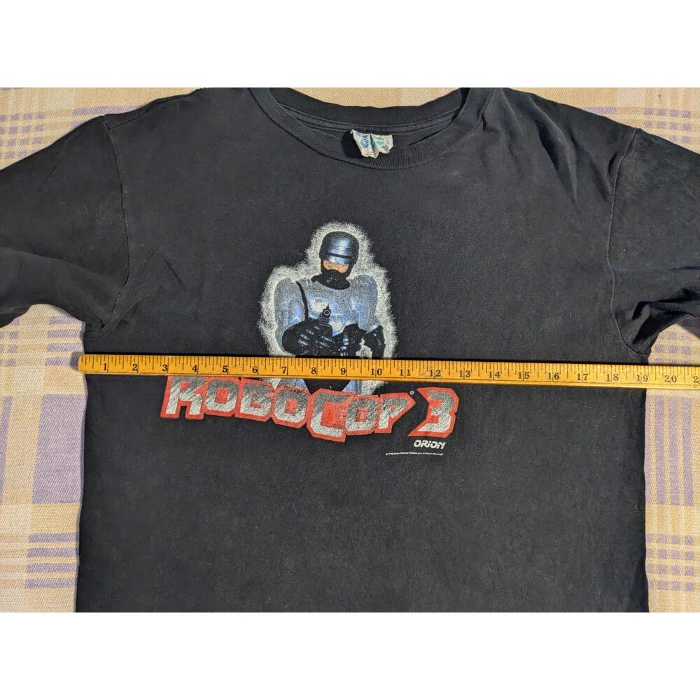 Vintage RoboCop 3 Movie Promo T Shirt Size Large Single Stitched 90s Black 1993 - Picture 5 of 6